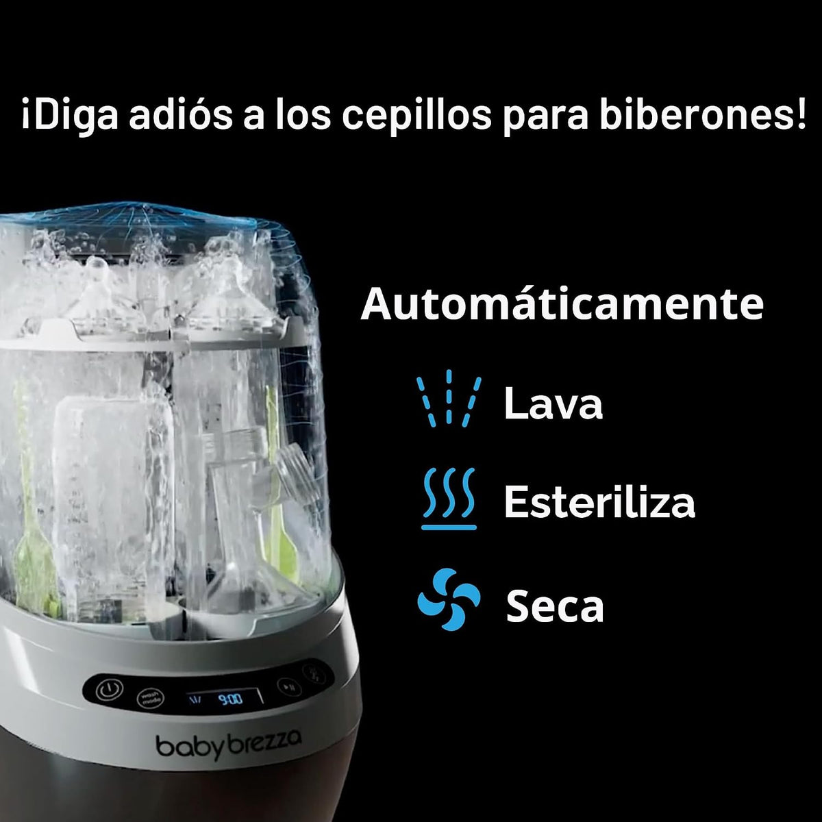 Baby Brezza Lavadora de biberones Pro - Mejor limpieza clínicamente...