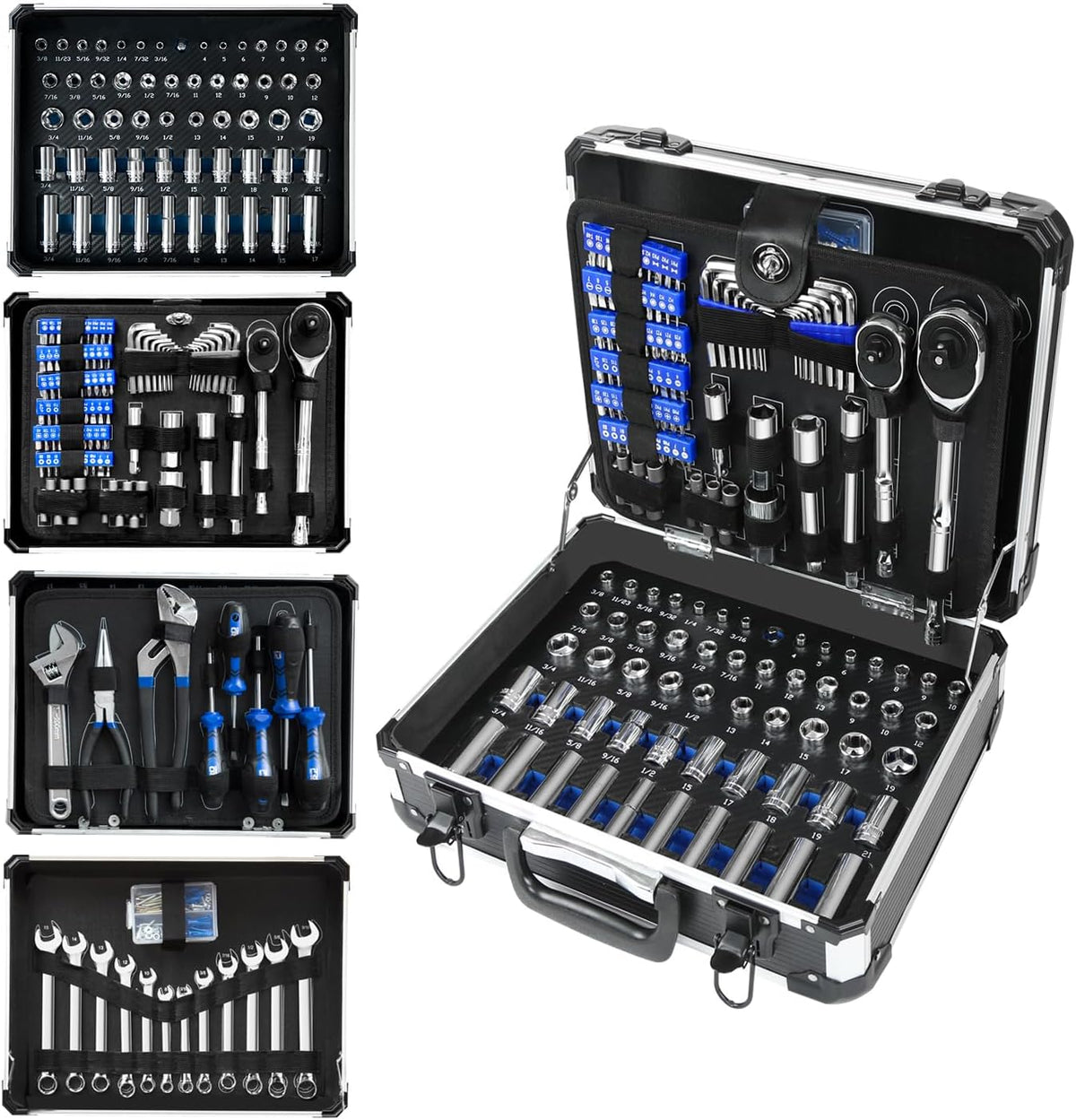 Prostormer Juego de herramientas mecánicas, 240 piezas, kit de herr...