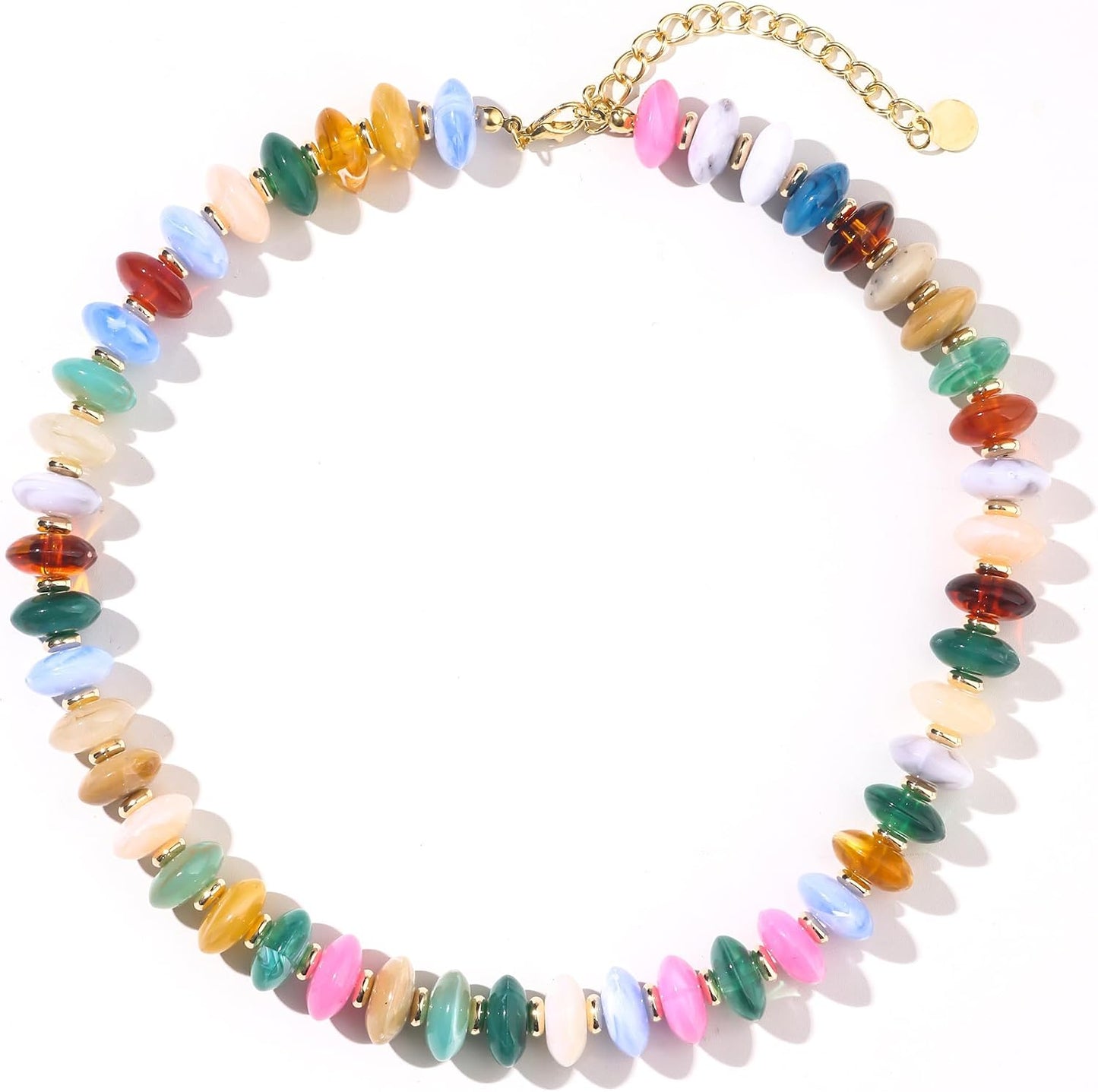 Zhuozatrfa Collar de cuentas coloridas para mujer, gargantilla de c...