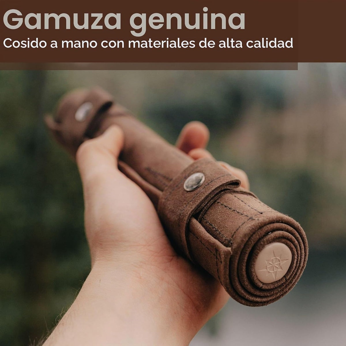 Sondergut - Juego de backgammon portátil enrollable de gamuza de cu...
