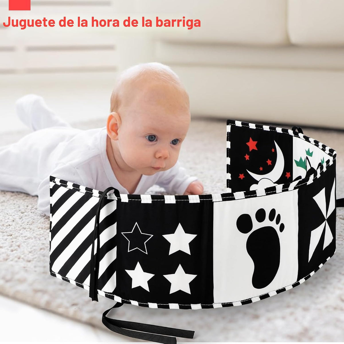 URMYWO Juguetes para Bebés en Blanco y Negro, Juguetes de Tiempo Bo...