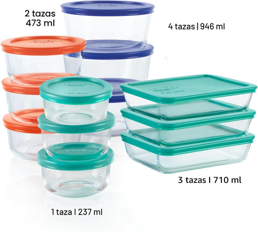 Pyrex Simply Store (Paquete de 12) Juego de recipientes de vidrio p...