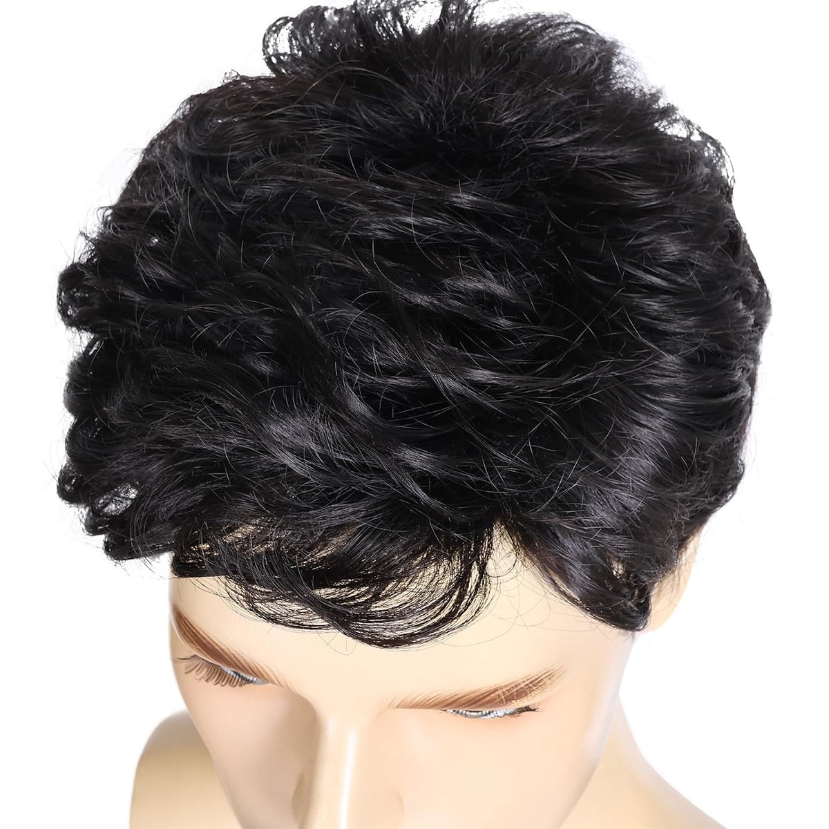 DDHAIR Peluca para hombre, pelucas cortas negras para hombres, pelu...