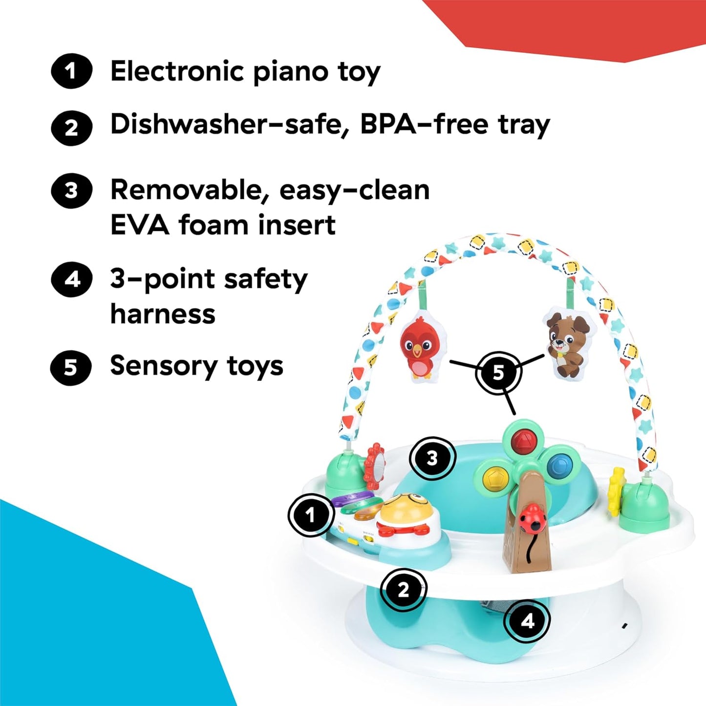 Baby Einstein SuperSeat Touch of Tunes - Asiento de actividades 3 e...
