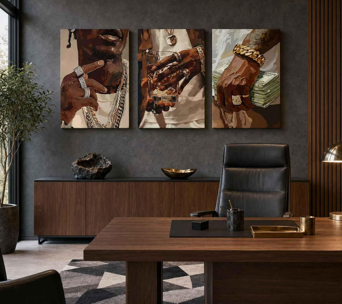 3 piezas de arte de pared de lienzo de hombre negro afroamericano d...