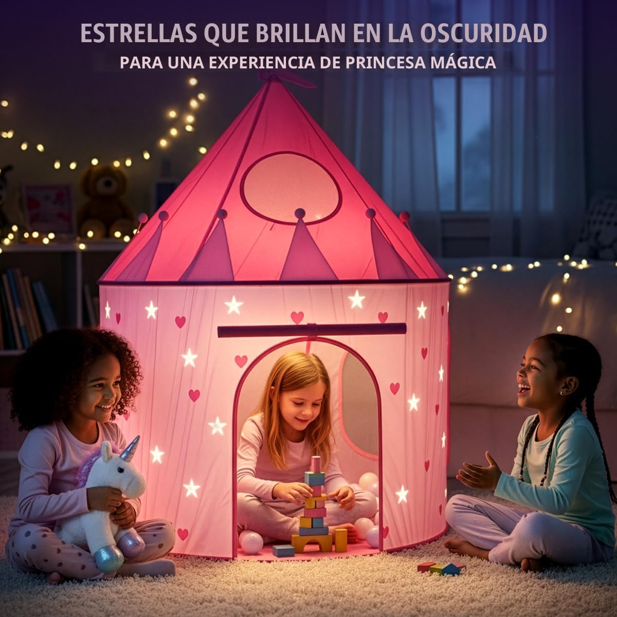 Playz Tienda de campaña de 5 piezas de Princess Castle Play para ni...