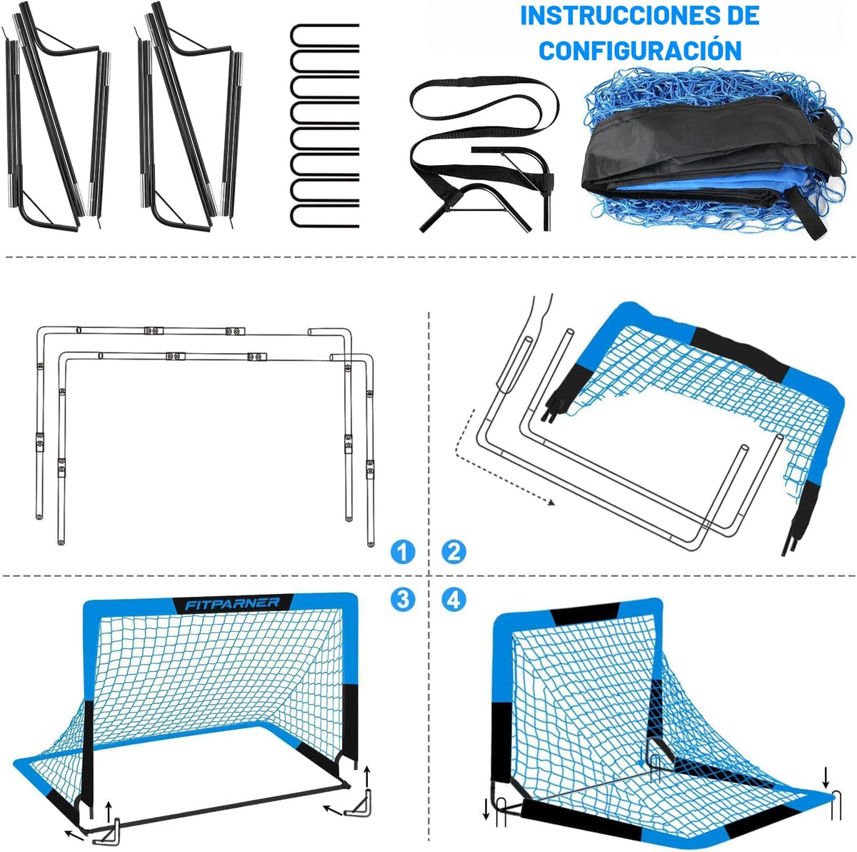 FITPARNER Arcos de Fútbol para Niños para Patio Trasero - Juego de...