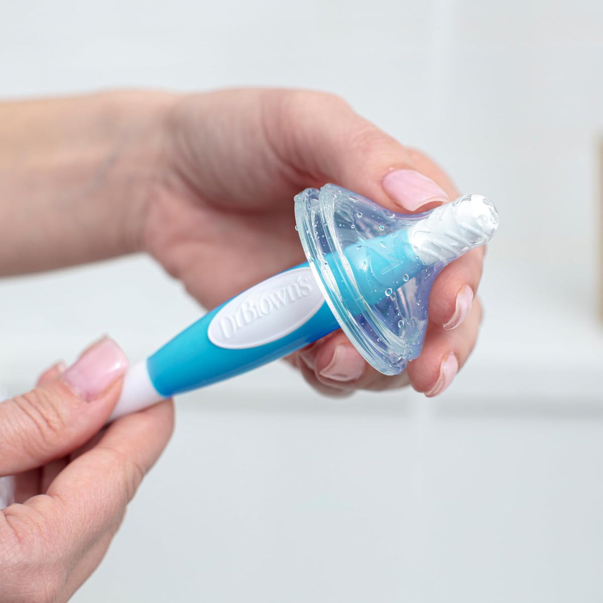 Dr. Brown's Cepillo para botellas de tacto suave, azul | Cepill...