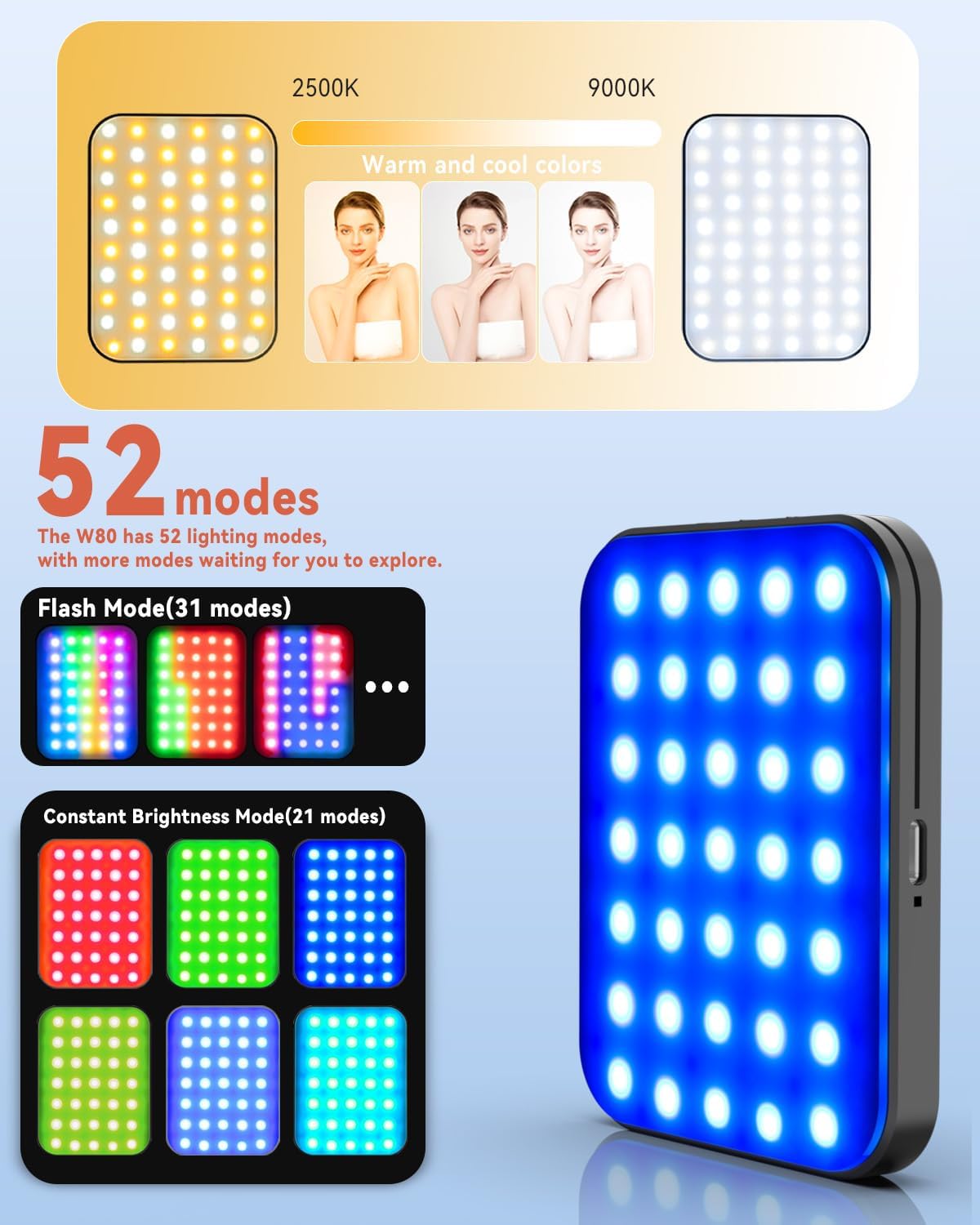 Luz magnética portátil para selfie para iPhone: luces de relleno de...
