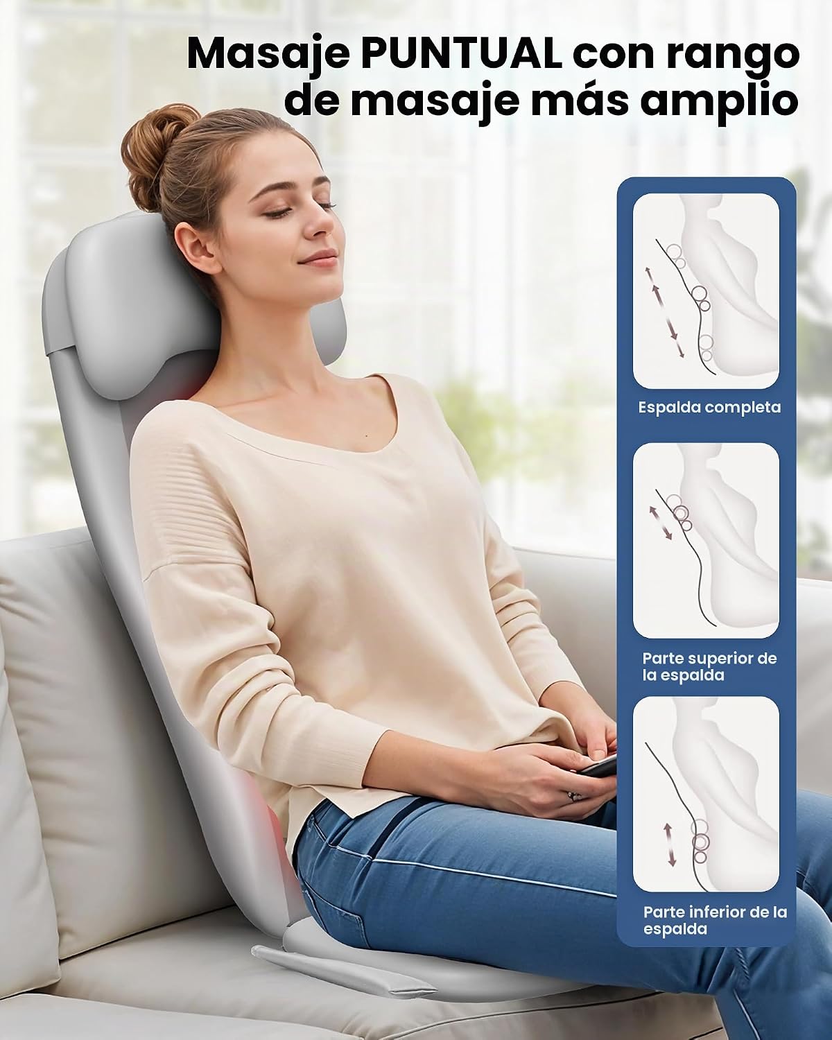 COMFIER Shiatsu - Masajeador de espalda con calor, masajeador de te...