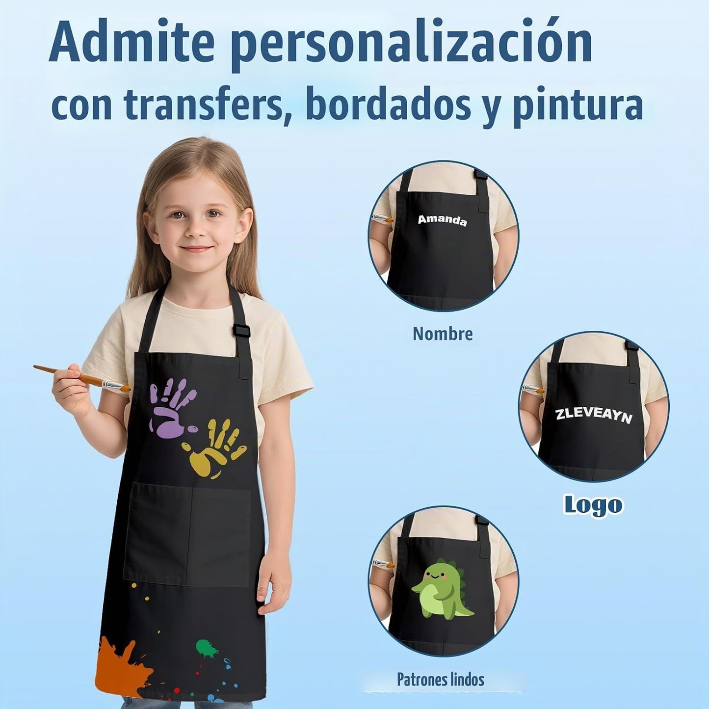 ZLEVEAYN Paquete de 30 delantales infantiles a granel con bolsillos...