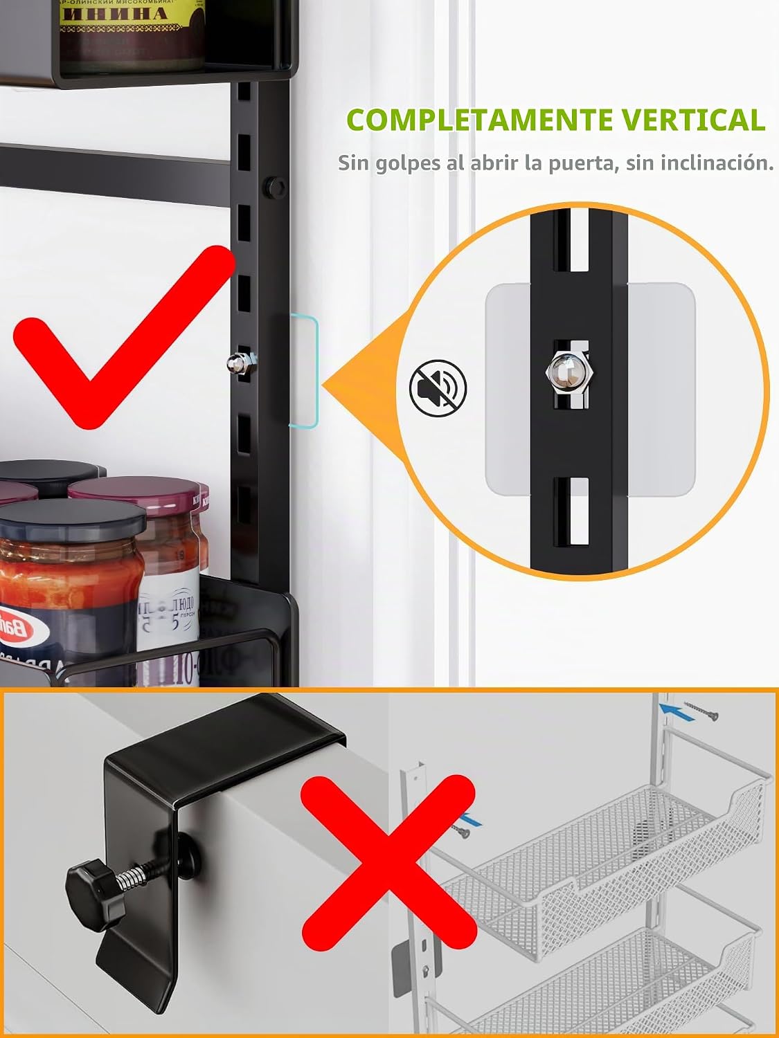 NQW Organizador de puerta de 6 niveles, cesta colgante resistente,...