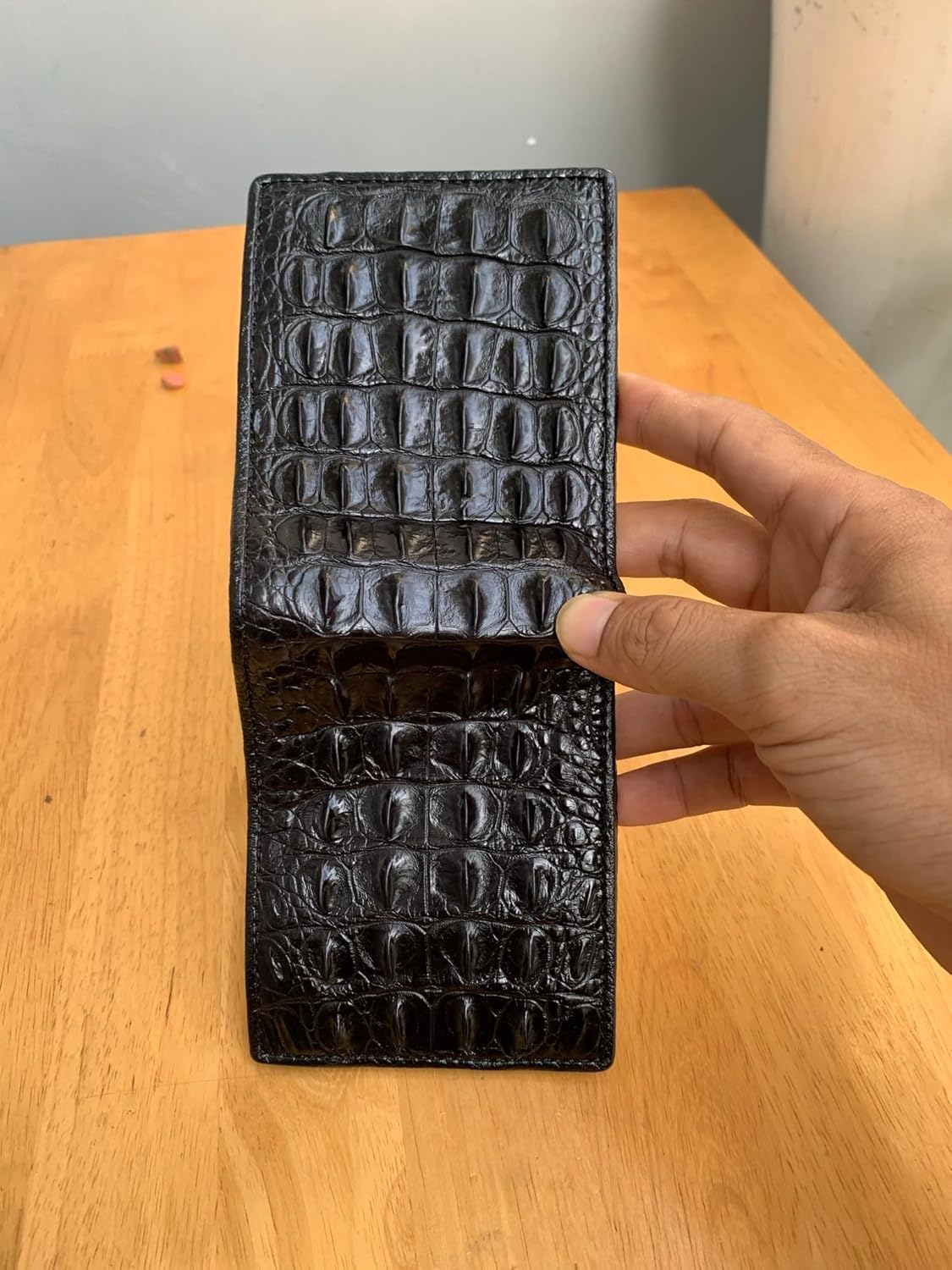 VIETDAVN Billeteras plegables de cocodrilo genuinas para hombres, c...
