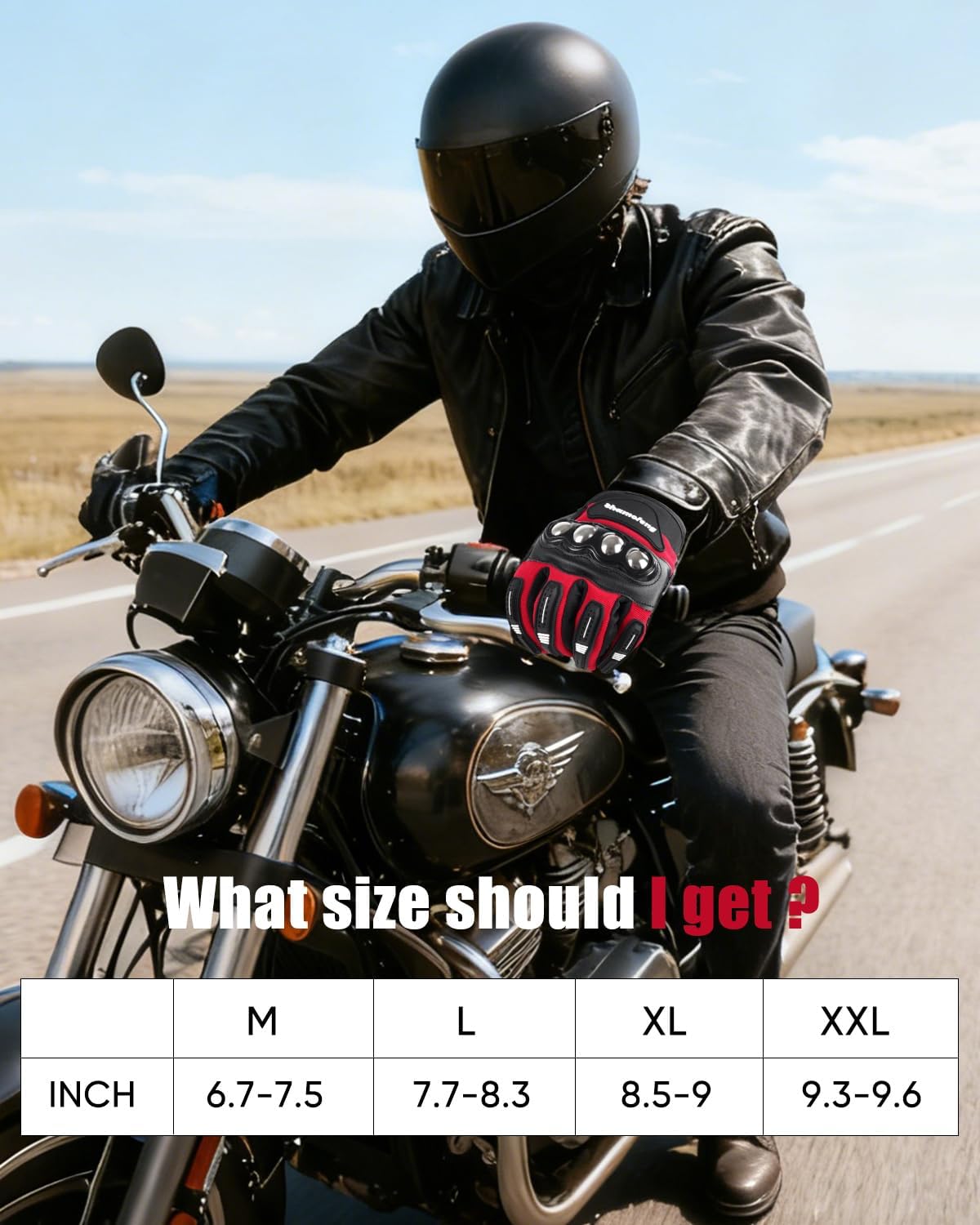 shamofeng Guantes de motocicleta con nudillos de acero aleado, para...