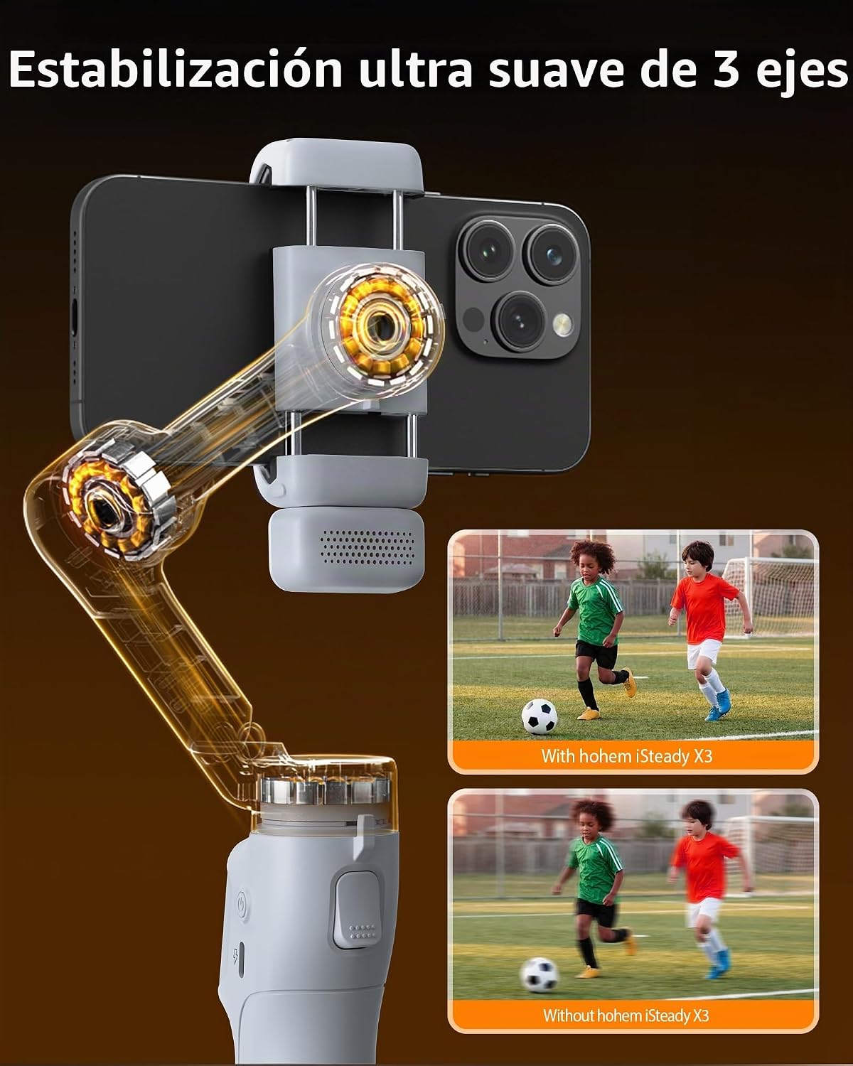 hohem iSteady X3 - Estabilizador de cardán mejorado para iPhone con...