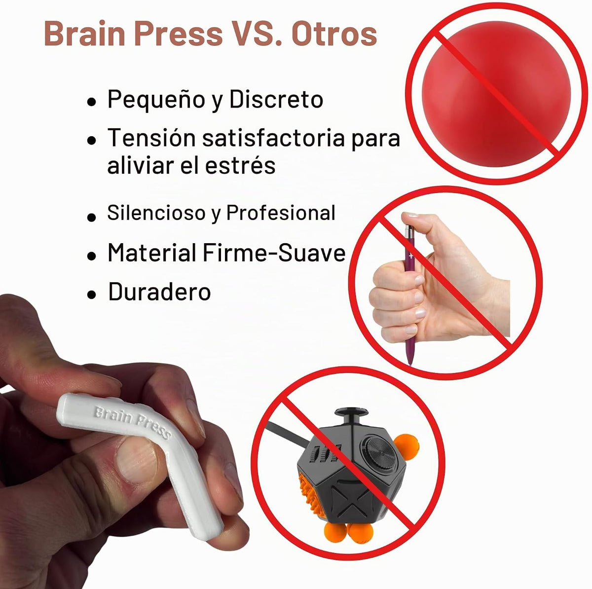 Brain Press - Juguete para ansiedad para adultos, alivio del estrés...