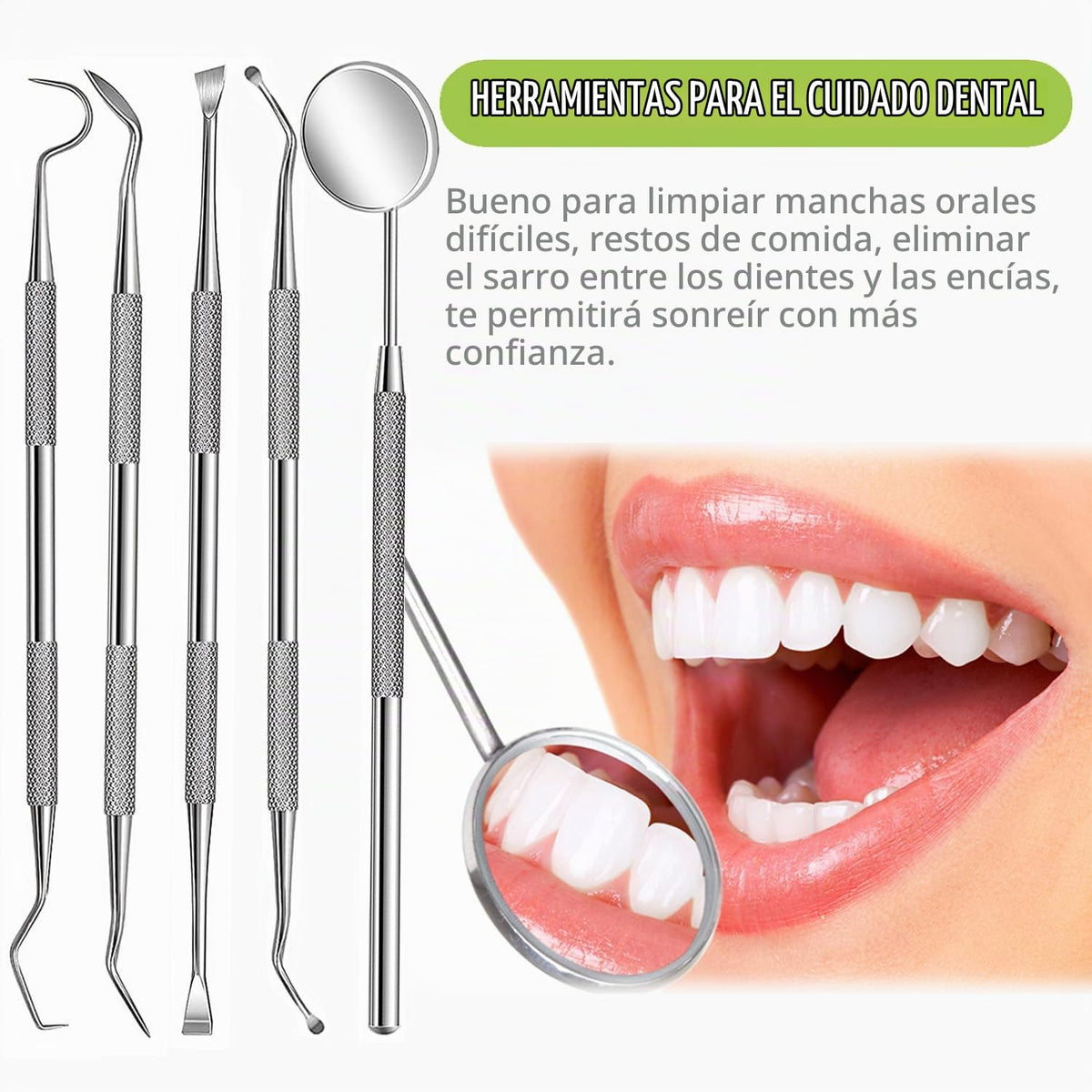 PARYUNGR Paquete de 7 herramientas dentales, kit de higiene de limp...