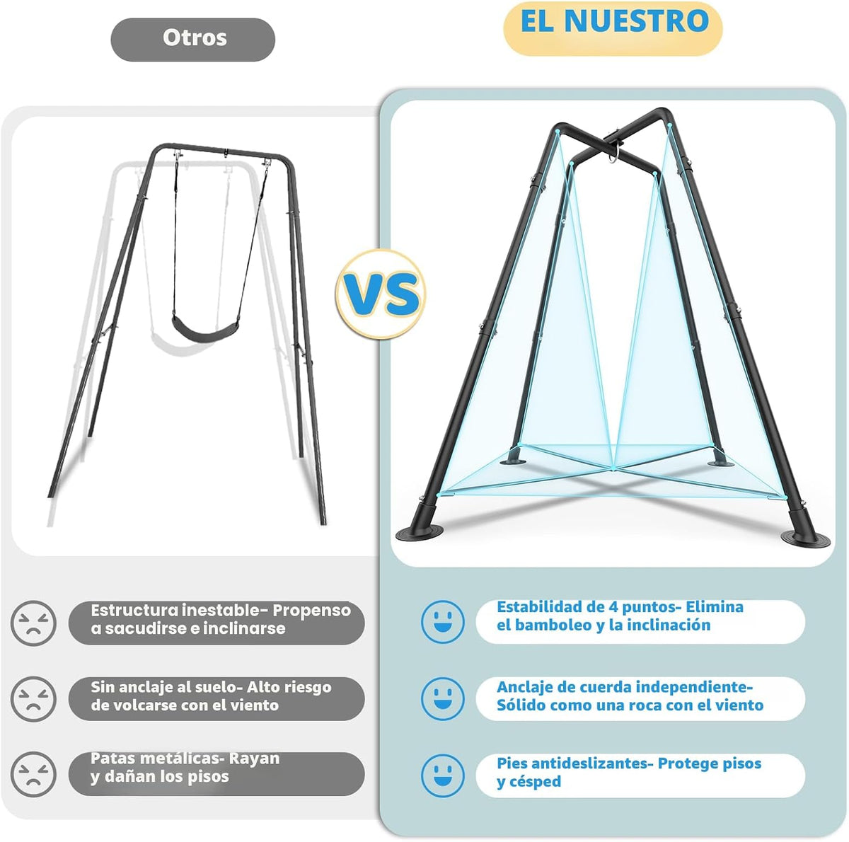 Juego de columpios con columpio para tienda, marco de columpio en f...
