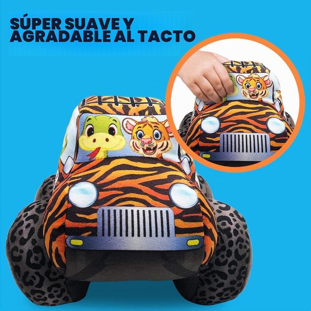 ArtCreativity Camión monstruo de felpa Safari, auto de juguete suav...