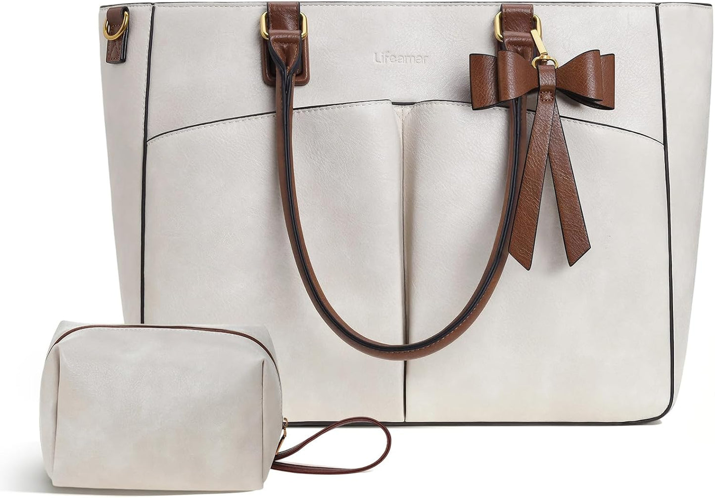 Lifeamar Bolsa de mano para computadora portátil para mujer, bolsa...