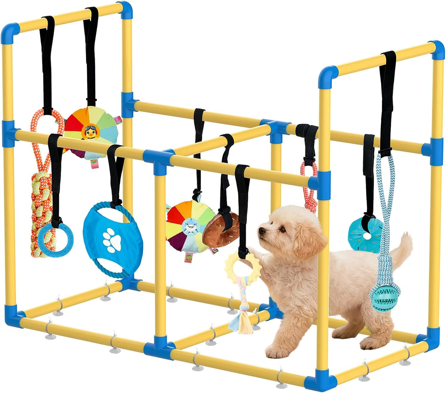 Gimnasio grande para cachorros y 10 juguetes colgantes para jugar e...