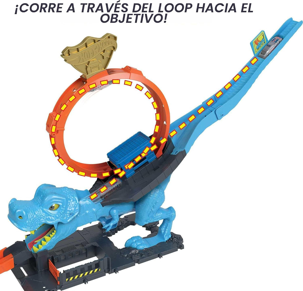 Hot Wheels Juego de pista urbana con 1 auto de juguete, carrera a t...