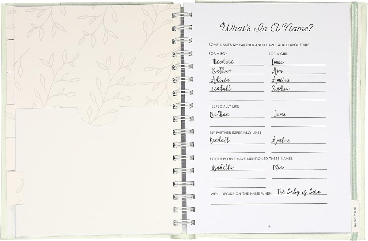 Pearhead My Pregnancy Journal, hoja verde salvia, inserto de fotos...