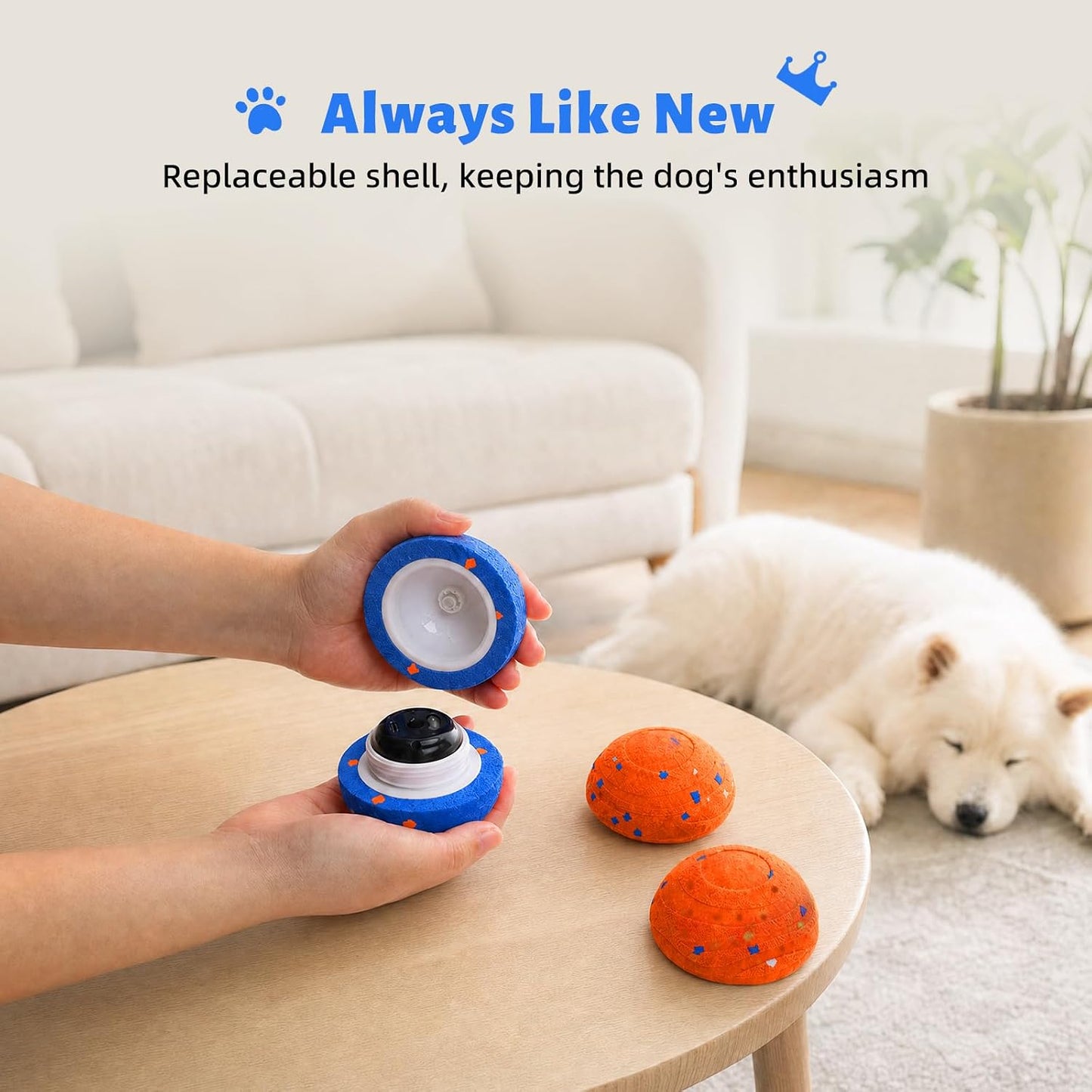 Pelota de juguetes inteligentes interactivos para perros, movimient...