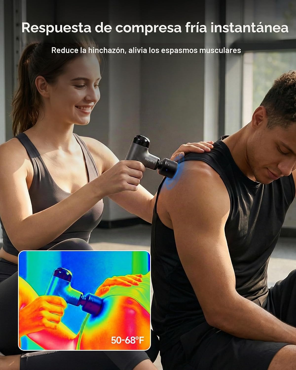 HEYCHY Mini pistola de masaje, masajeador de mano de tejido profund...