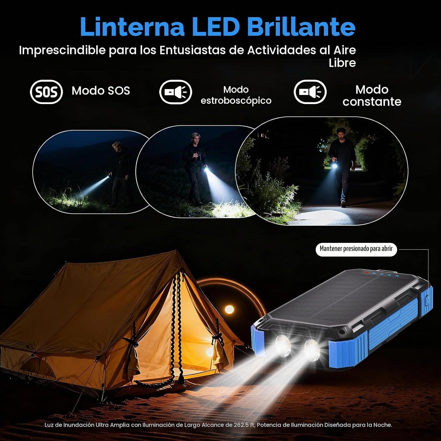 Cargador solar de 49800 mAh, 22.5 W PD cargador de teléfono portáti...