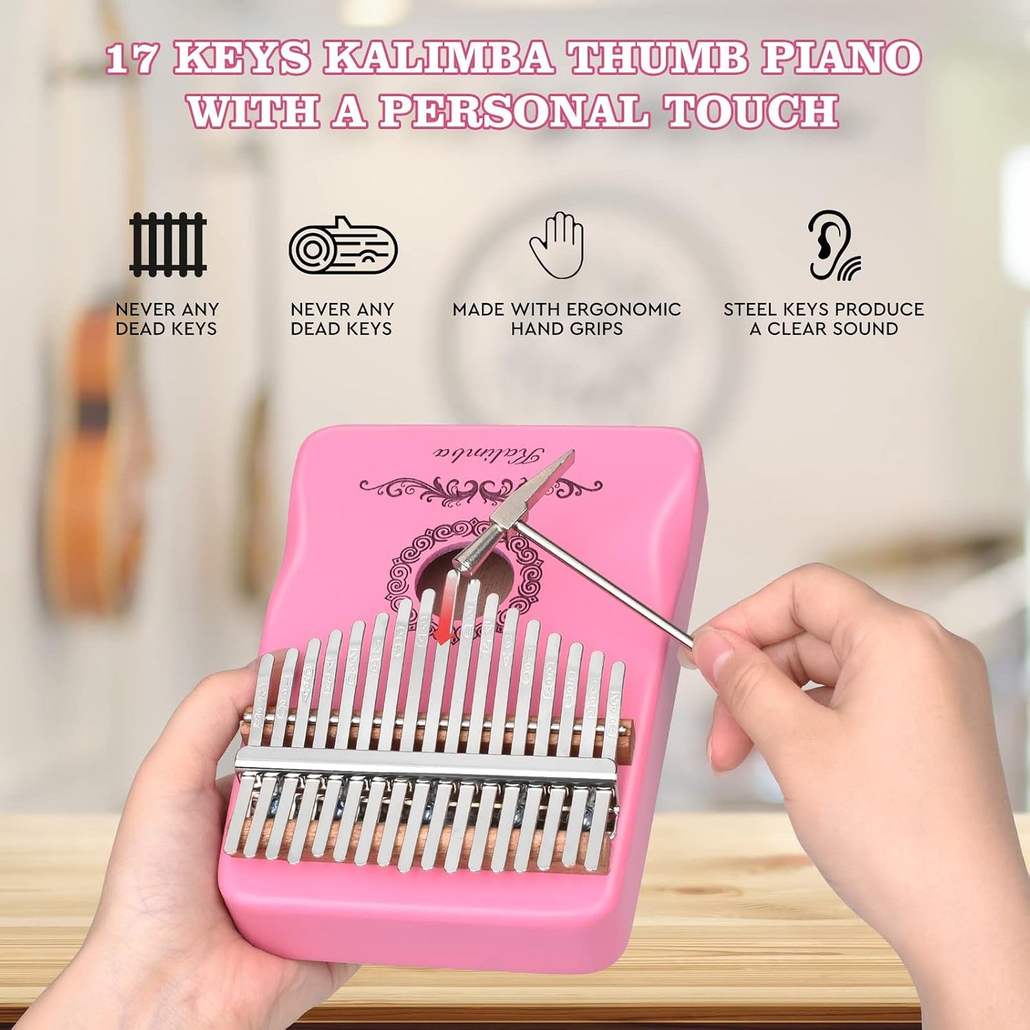 Kalimba - Piano de pulgar de 17 teclas, instrumentos musicales de p...