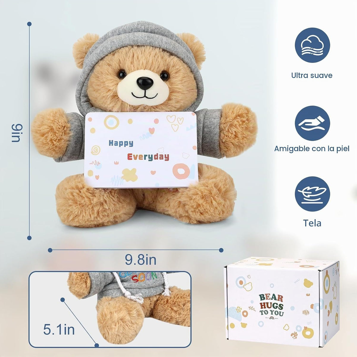 Osacoe Get Well Soon Oso de Peluche Animal de Felpa con Caja de Reg...