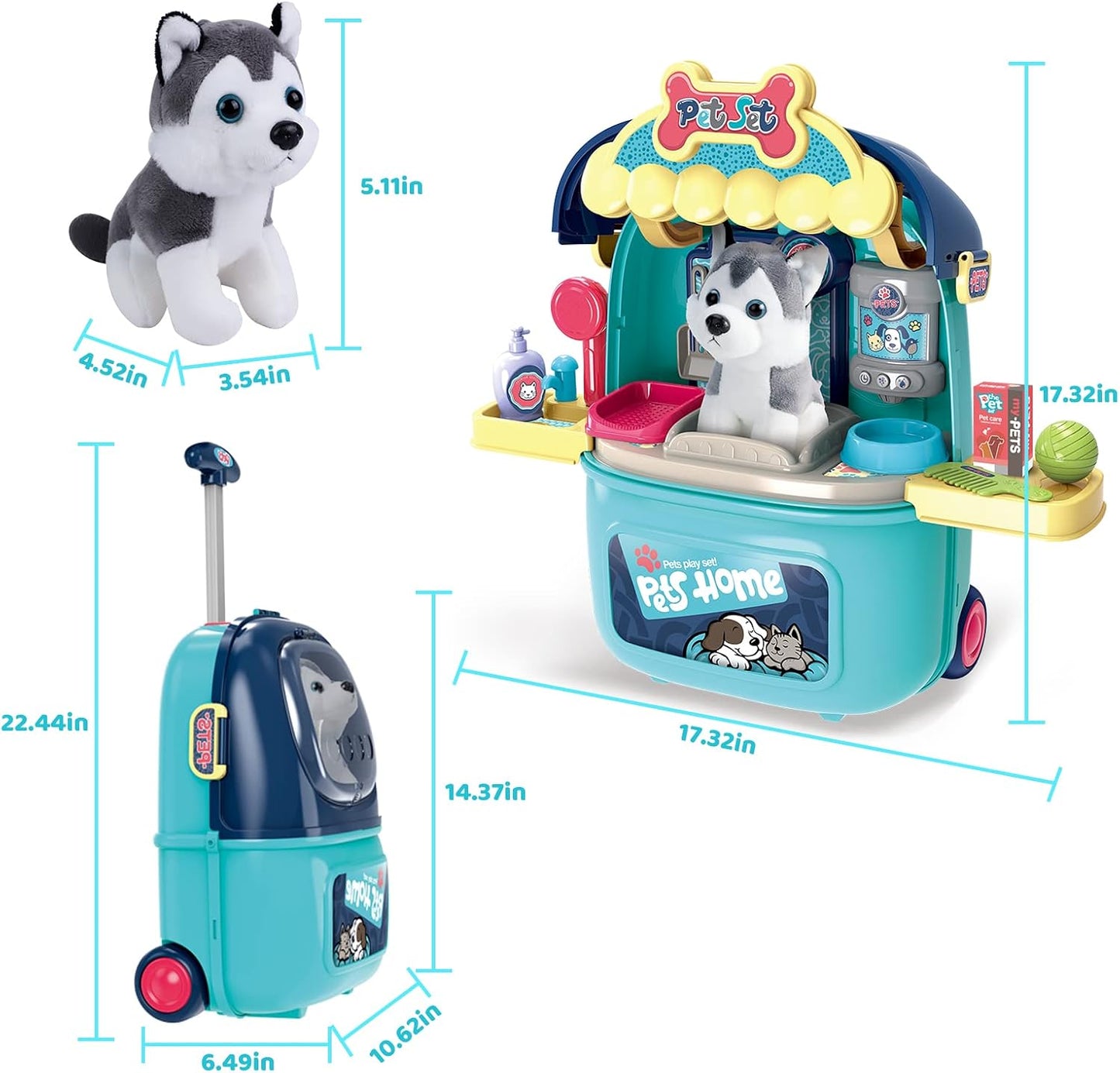 MAGIC4U Juguete de Maleta Transportadora para el Cuidado de Gatos y...