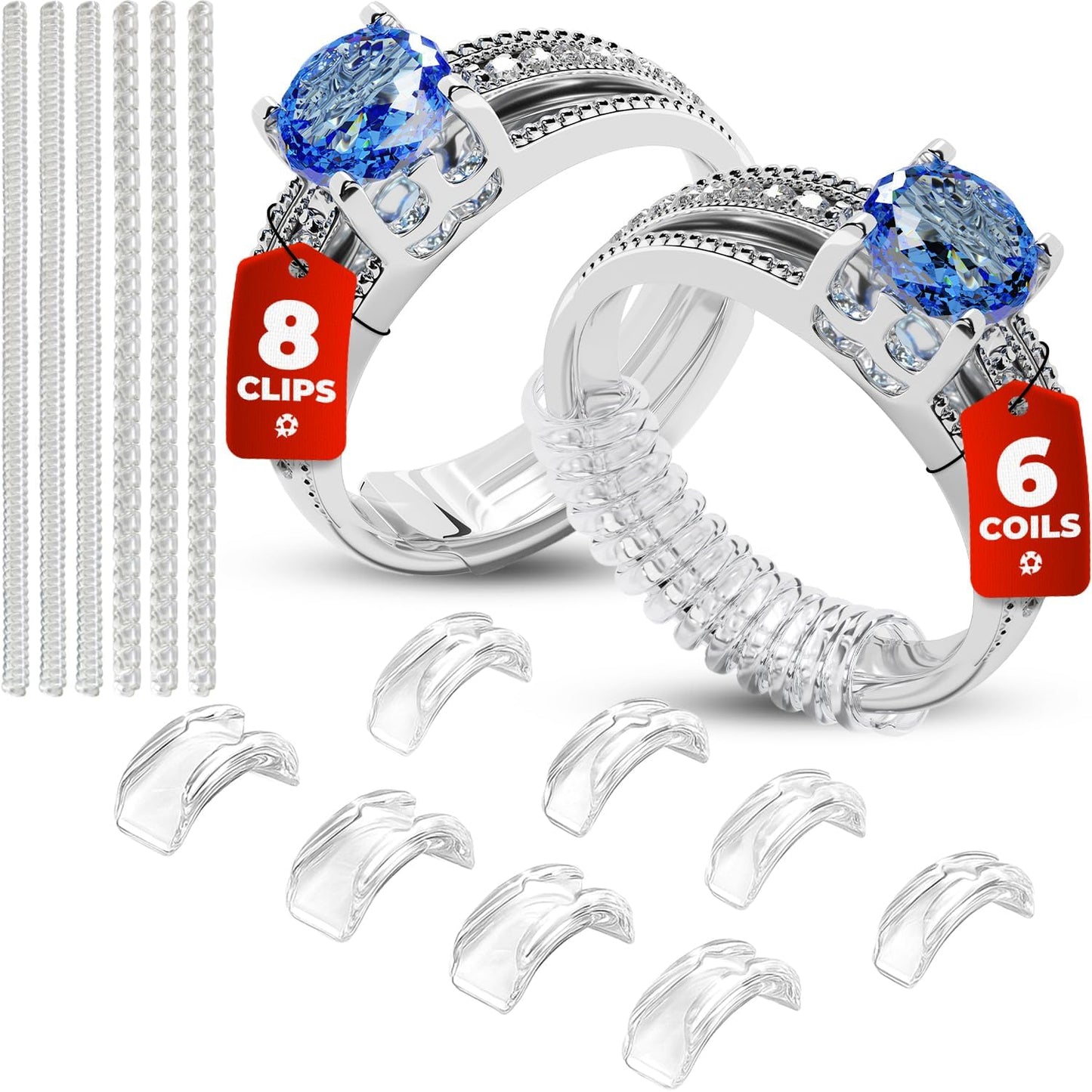 Ajustadores de Tamaño de Anillo para Anillos Sueltos - 8 Ajustadore...