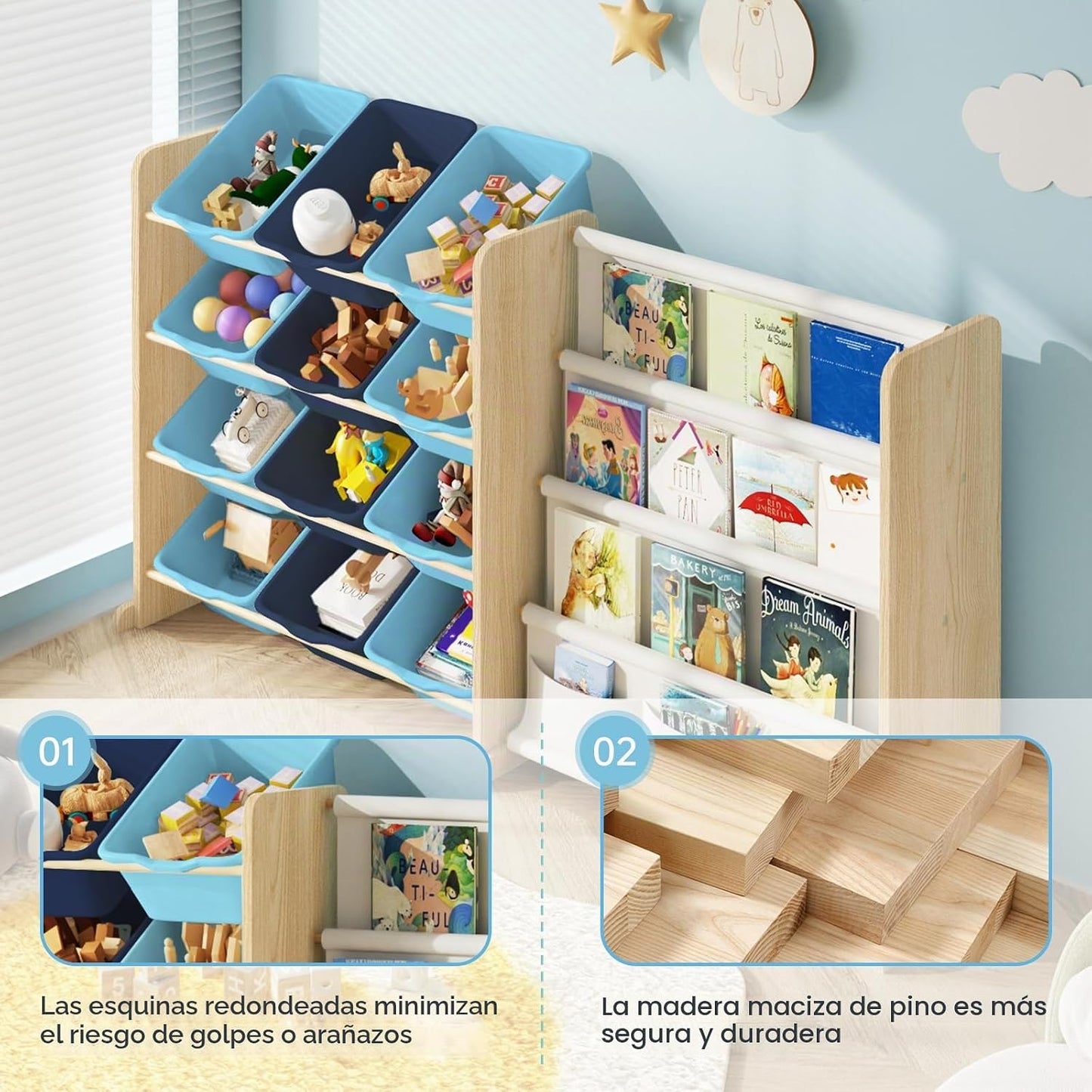 EXPERLAM Organizador de Almacenamiento de Juguetes para Niños - Alm...