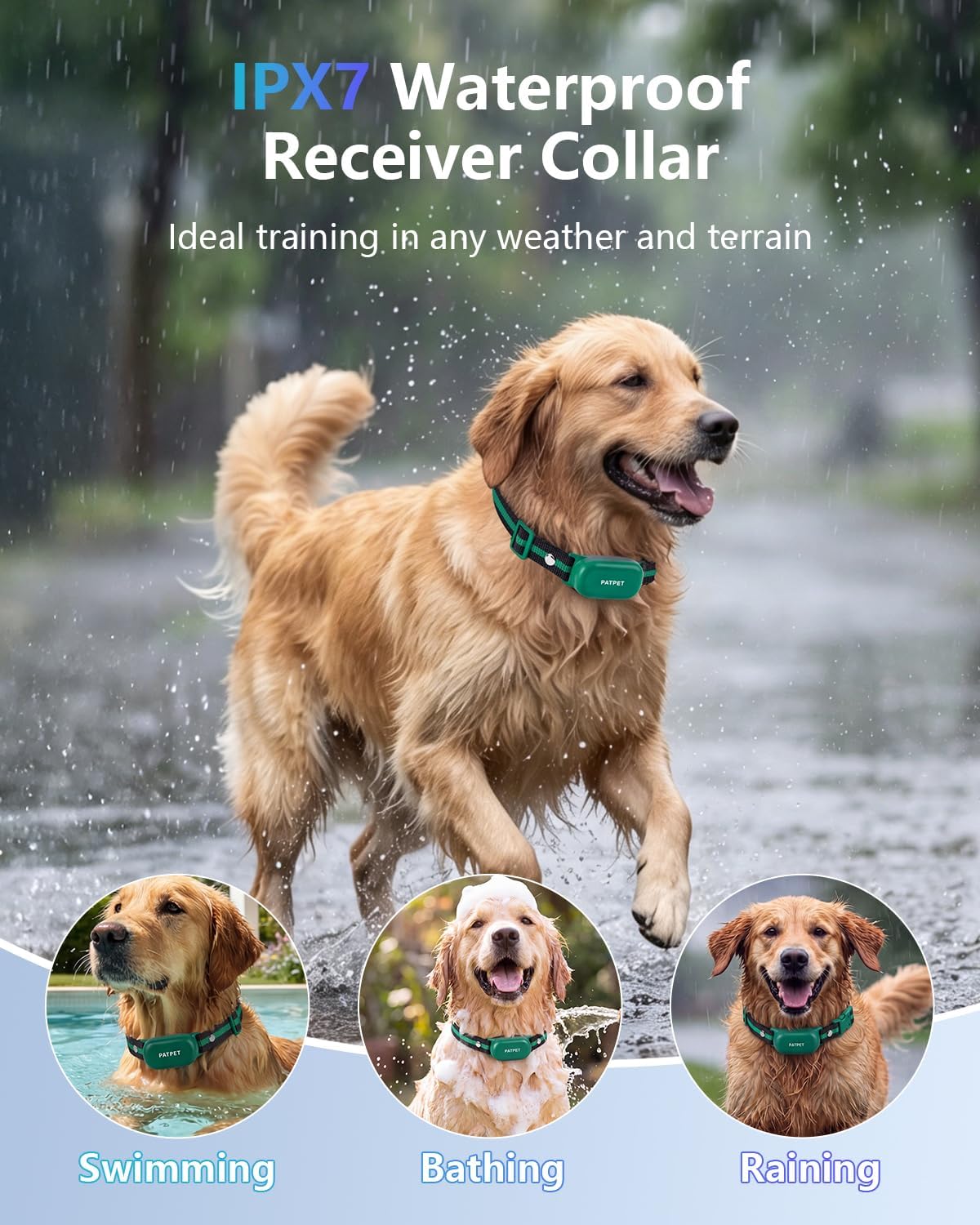 PATPET Collar de Entrenamiento para Perros con Control Remoto - Col...