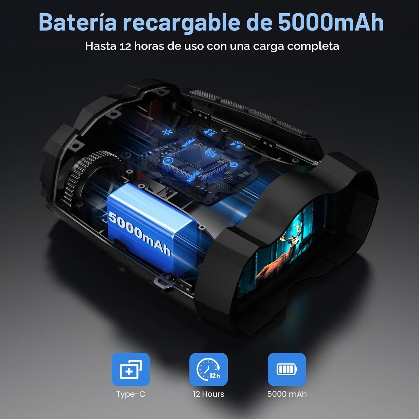WARMTUYO Gafas de visión nocturna 4K para adultos, prismáticos digi...