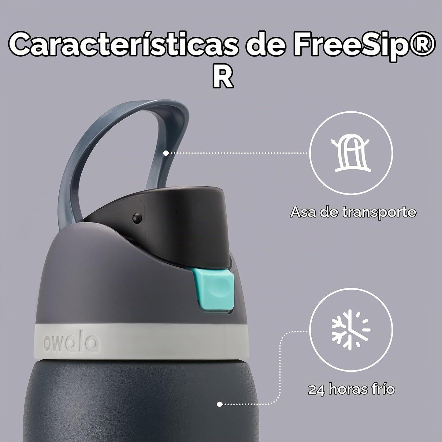 Owala FreeSip - Botellas de agua aisladas de acero inoxidable de 32...