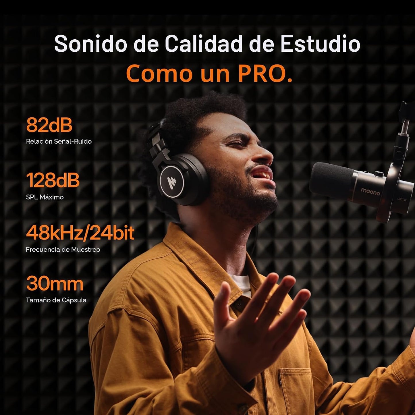 MAONO PD200W Micrófono inalámbrico híbrido para podcast para PC, mi...
