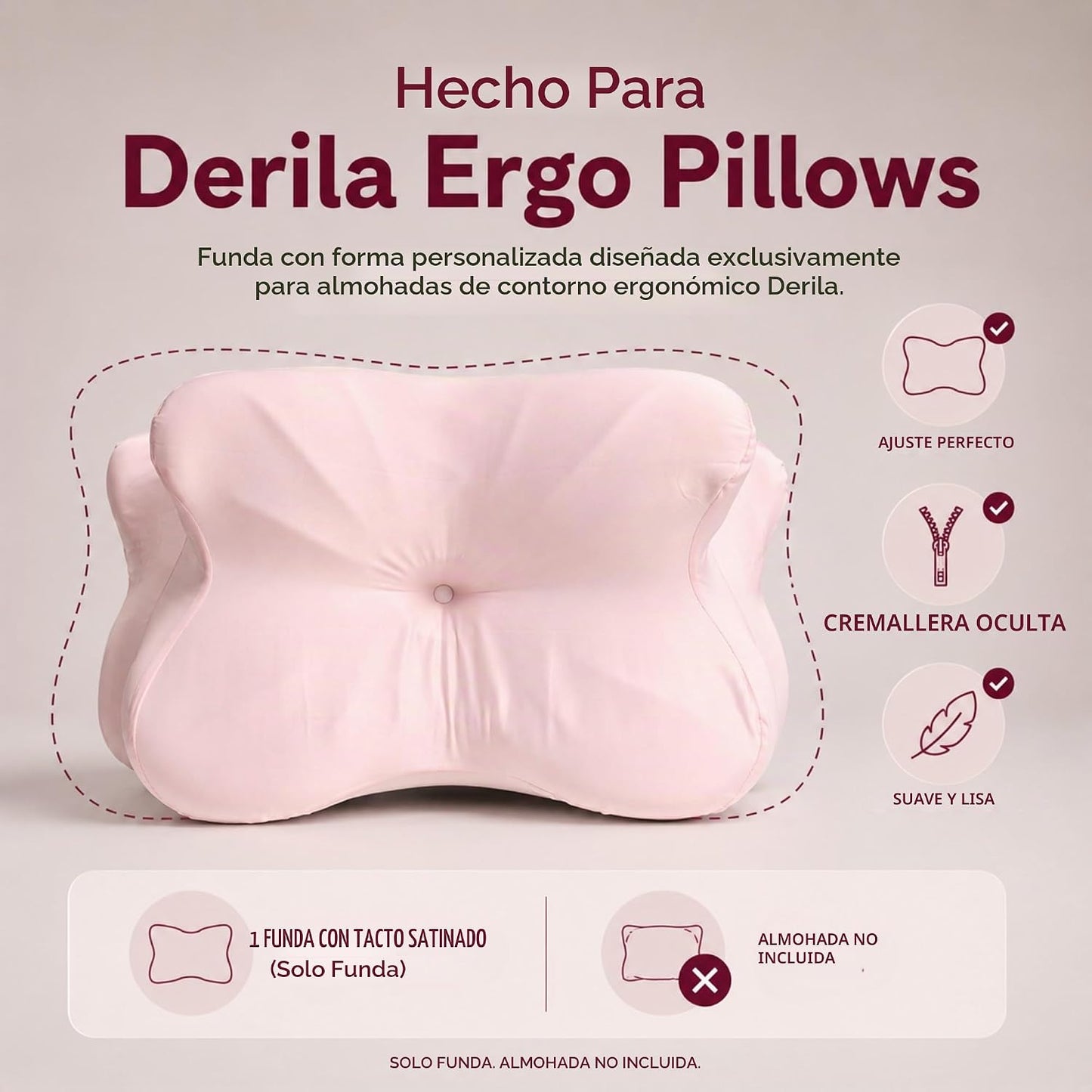 Derila Ergo - Funda de almohada de mezcla prémium con funda de almo...