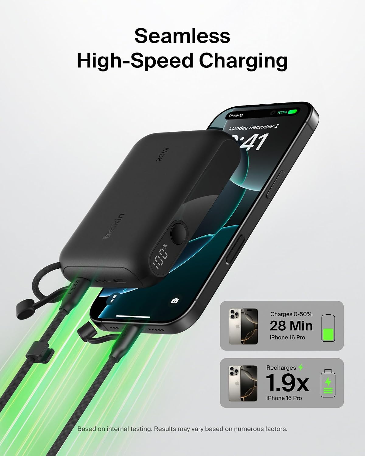 Belkin Cargador portátil, banco de energía USB-C delgado de 10,000...