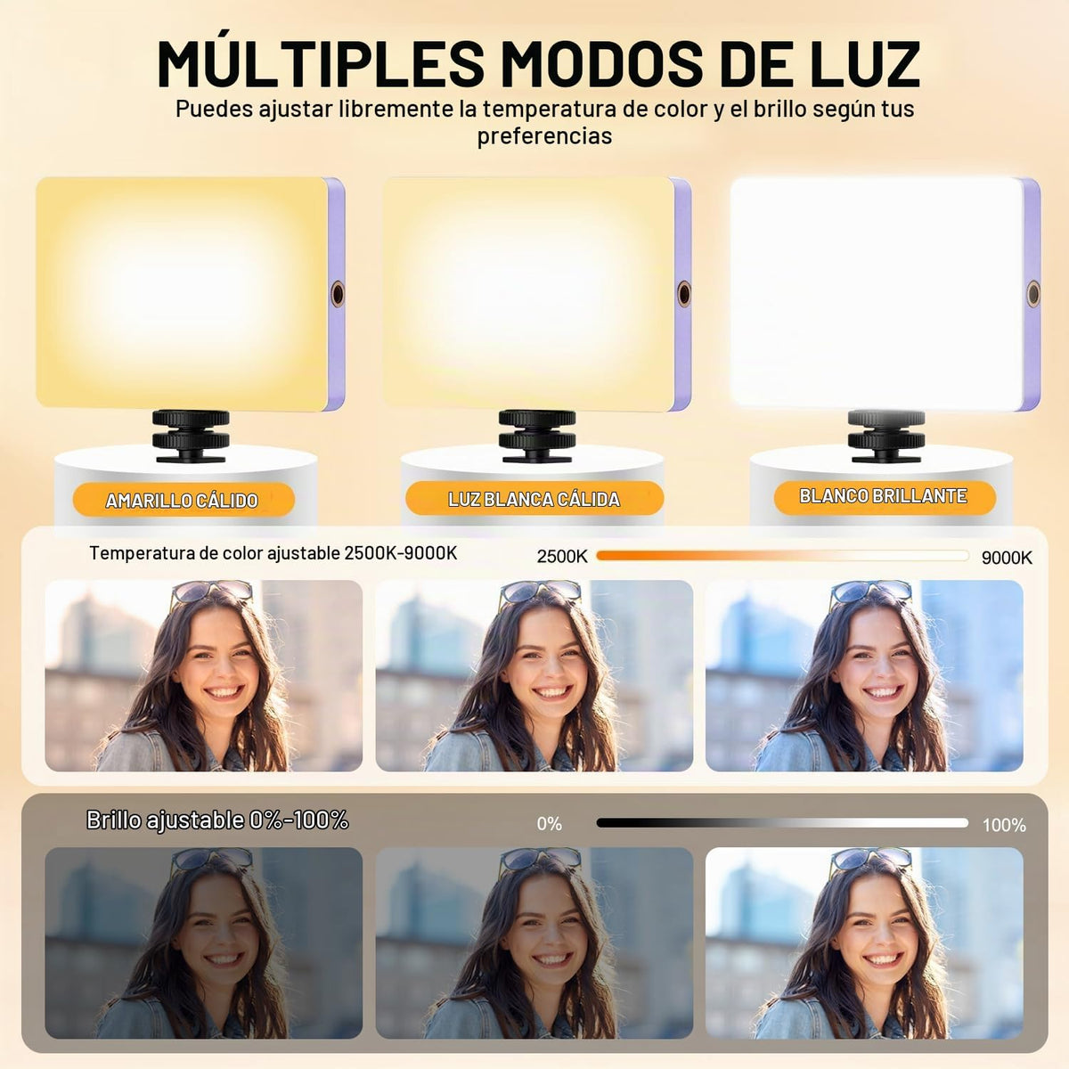 Luz de selfie de 120 LED para iPhone, luz de teléfono portátil con...