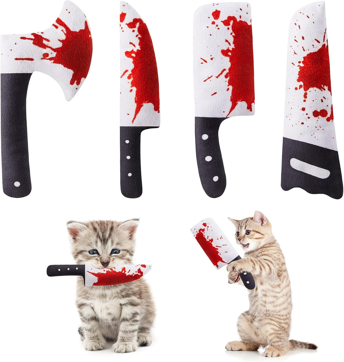 Potaroma 4 Piezas Juguetes para Gatos, Terror de Halloween Juguetes...