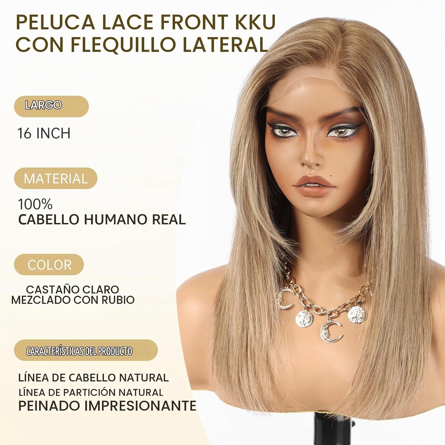 Wear but free KKU Pelucas de cabello 100% humano para mujer, peluca...
