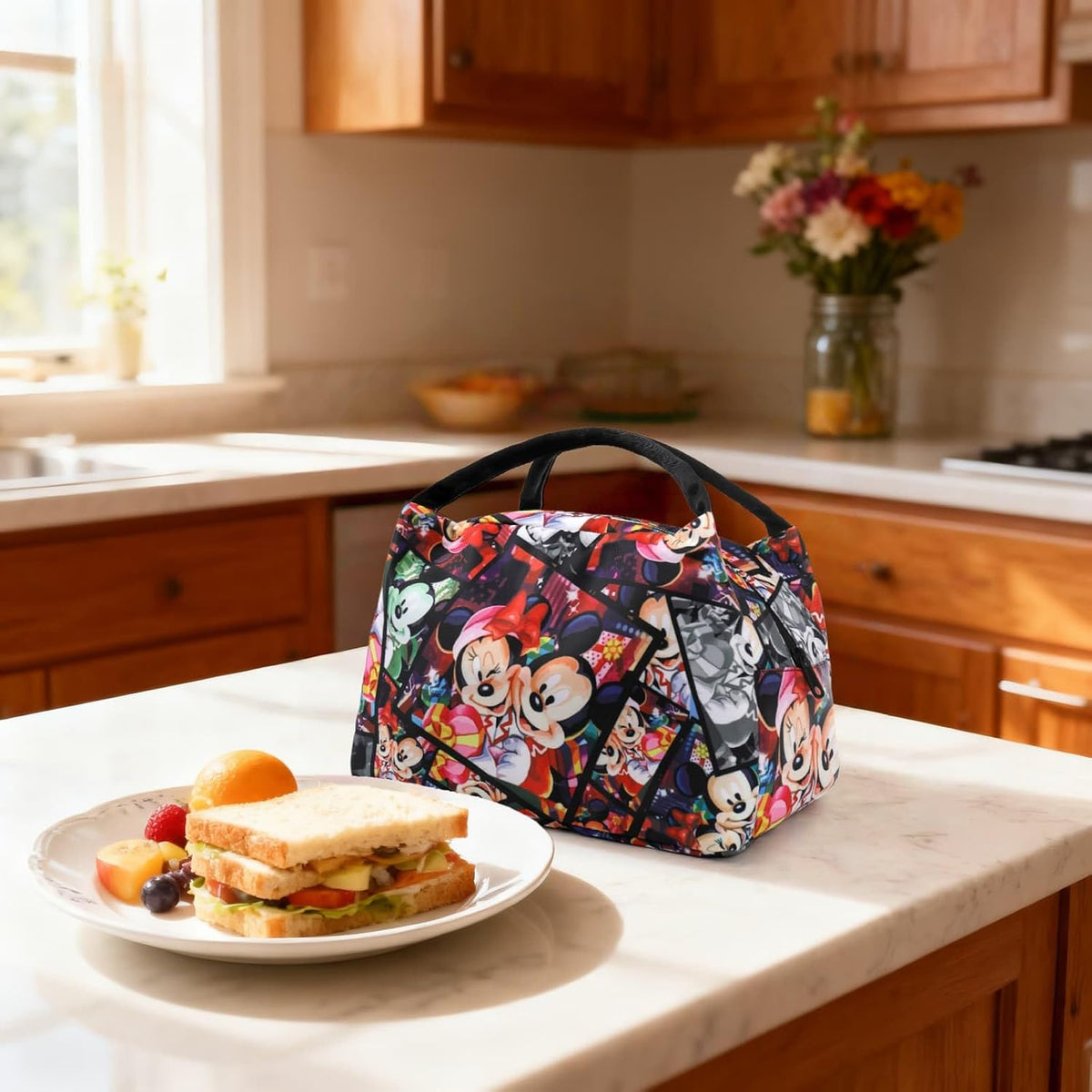Bolsa de almuerzo de anime para mujer, hielera aislada, bonita lonc...