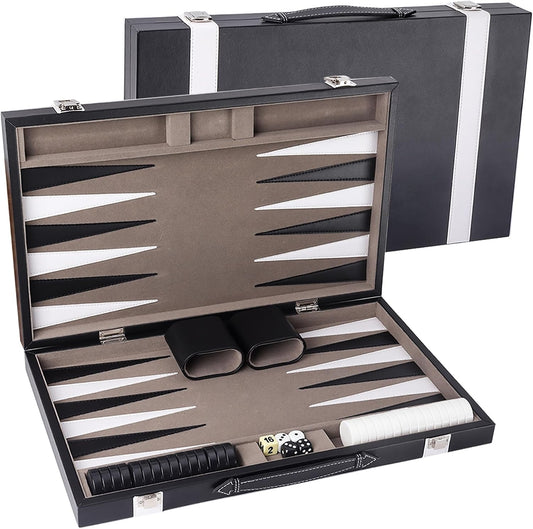 GSE Games &amp; Sports Expert - Juego de mesa de backgammon de piel...