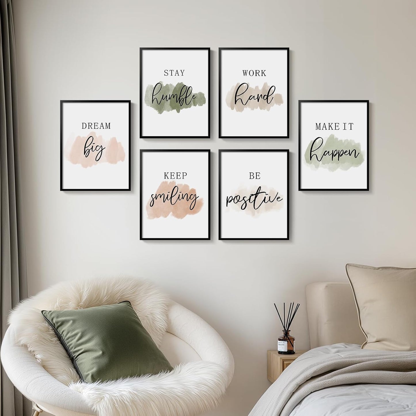 Arte de pared inspirador enmarcado para oficina, citas motivacional...
