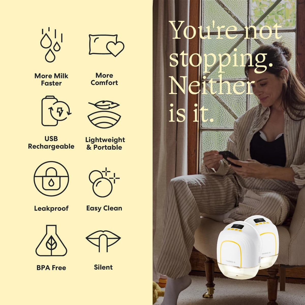 Medela Melody InBra Extractor de leche eléctrico doble manos libres...