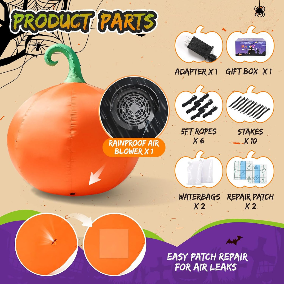 Toiyjofe Inflables de Halloween de 10 pies para decoración al aire...