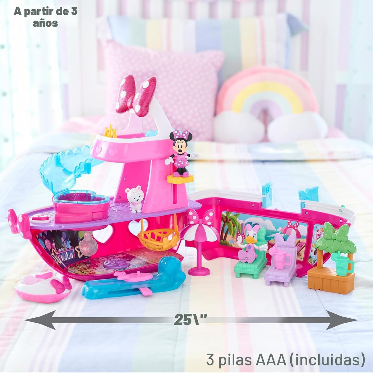 Disney Junior Minnie Mouse Bowdazzling Yacht, luces y sonidos, jueg...
